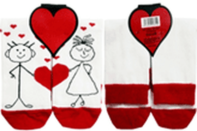 Бебешки чорапи 2 - бяло и червено