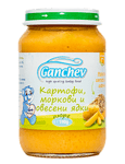 Ganchev Бебешко пюре Картофи, моркови и овесени ядки 190 гр.