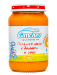 Ganchev Бебешко пюре Пилешко месо с домати и ориз 190 г 4м+