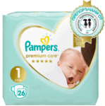 Pampers Бебешки пелени Premium Care S1 (2-5 кг.) 26 бр. 02.01160