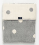 Zaffiro Памучно бебешко одеяло сиво/бяло Spots 75x100 см