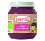 Baby Bio Плодово пюре Ябълки и боровинки 4+ 130 гр.