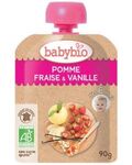 Baby Bio Плодов мус Ябълка, ягода и ванилия 6+ 90 гр.