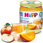 HiPP Бебешко пюре Ябълка и манго с извара 7+ 160 гр.