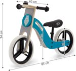 Kinderkraft Детско дървено колело за баланс Uniq Turquoise