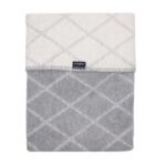 Zaffiro Памучно бебешко одеяло сиво/бяло Chequered 75x100 см