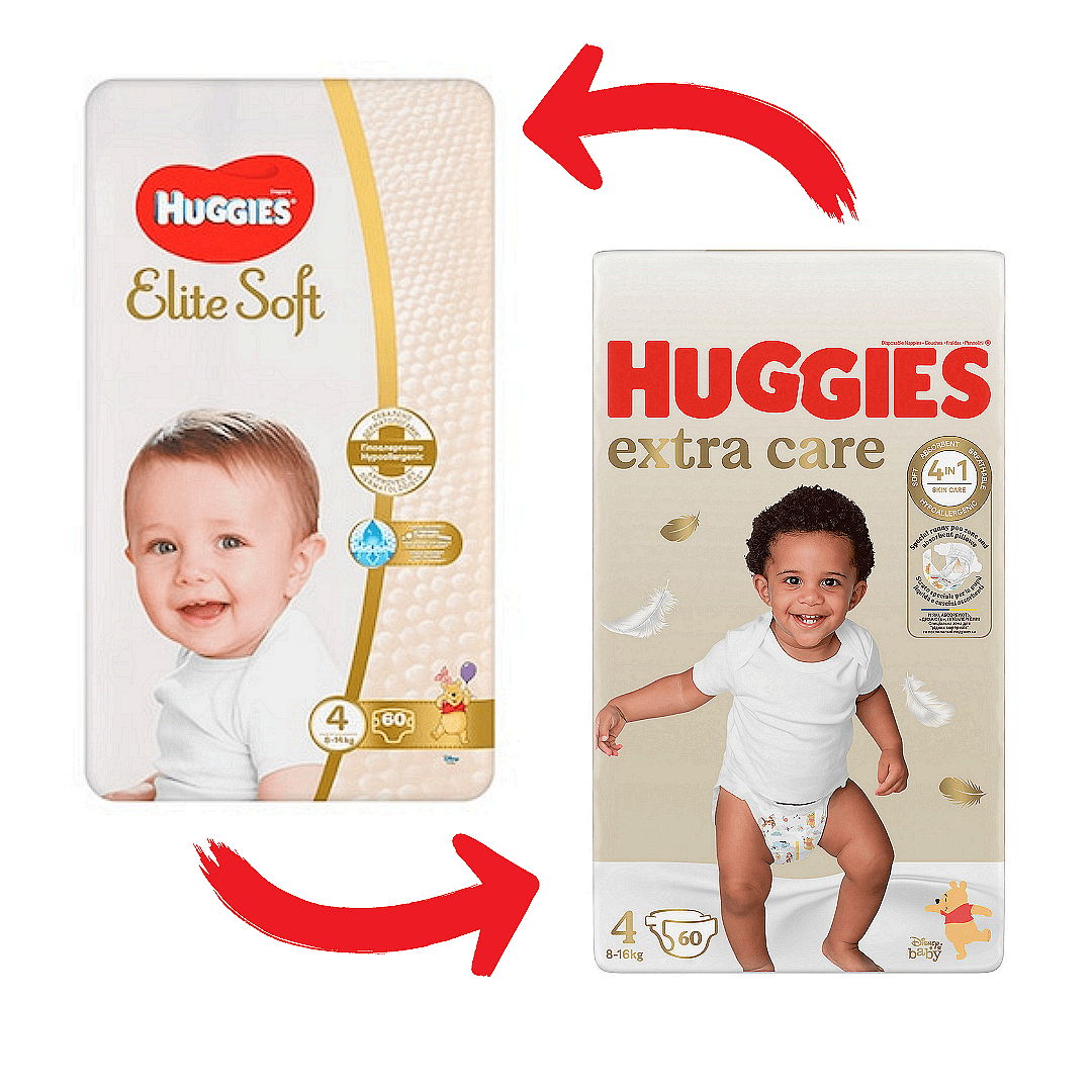 Huggies Бебешки пелени Elite Soft р-р 4 (8-14 кг.) 60 бр.