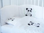 Rainy Бебешки спален комплект 8 части с обиколник 65х110 см. Панда