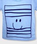 Rainy Бебешка тениска с къс ръкав Усмивка 62-86 см. за момче синя