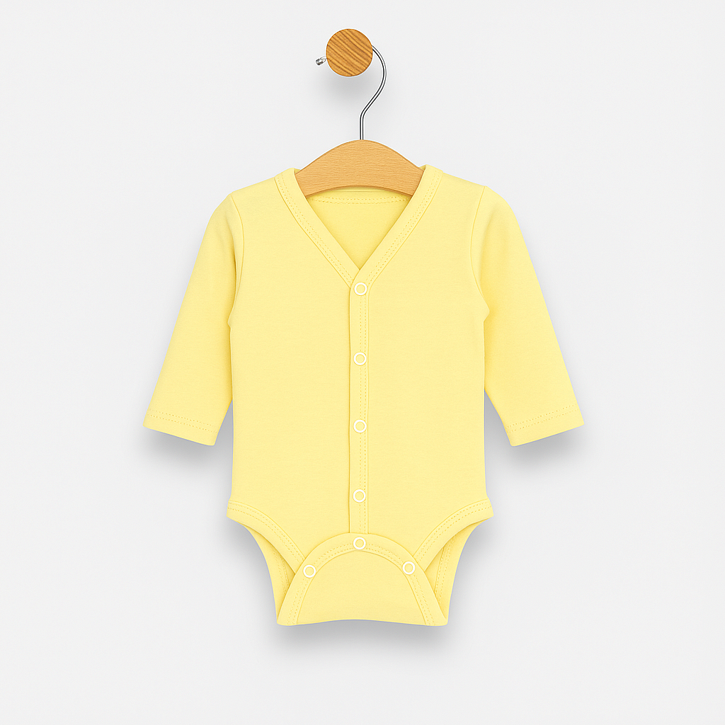 Rainy Бебешко боди с предно закопчаване Yellow 48 - 74см.
