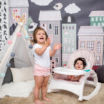 Lorelli Бебешки шезлонг с табла Alex Cool Grey Stars 10110122147