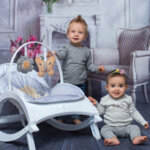 Lorelli Бебешки шезлонг Enjoy Grey Rabbits 10110112139