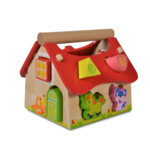 Moni Toys Дървена образователна къща с животни - сортер 2044