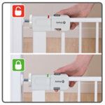 Safety 1st Универсална метална преграда за врата с механизъм за автоматично заключване бяла