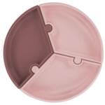 Minikoioi Силиконова чиния с вакуум - 3 части Puzzle Pink/Rose
