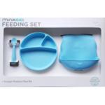 Minikoioi Комплект за хранене Feeding Set 100% силикон 6 м+ Blue