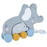 Bieco Дървена играчка за дърпане Слончета 24330031