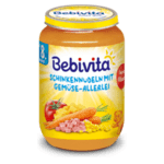 Bebivita Бебешко пюре Паста с шунка и зеленчуци 8+ 220 гр.