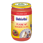 Bebivita Бебешко пюре Слива и боровинка 5+ м. 250 гр.