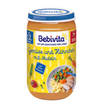 Bebivita Бебешко пюре Зеленчуци, спагети и пилешко месо 12м+ 250г
