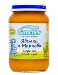 Ganchev Бебешко пюре Ябълки и моркови 100% плод  190 г