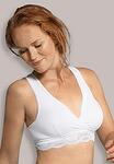Carriwell Сутиен за бременни и кърмачки Organic Crossover Sleeping & Nursing бял