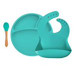 Minikoioi Комплект за хранене Feeding Set Baby Led Weaning set 2 Aqua green