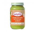 Baby Bio Зеленчуково пюре с картофи, зелен грах и шунка 8+ 200 гр.