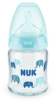 Nuk Бебешко стъклено шише със силиконов биберон First Choice 240 мл. Temperature Control 0-6 м.-Copy