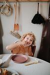 Mushie Кръгла чиния за храна 2 бр. Soft Lilac