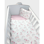 Rainy Бебешки спален комплект 3 части Еднорог розов за люлка