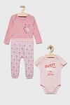 Guess Бебешки комплект 3 части (две бодита + панталон) Midsummer Pink