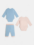 Guess Бебешки комплект 2 части (две бодита + панталон) White Blue & Pink