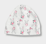 Rainy Бебешка шапка 56см. Розови зайчета
