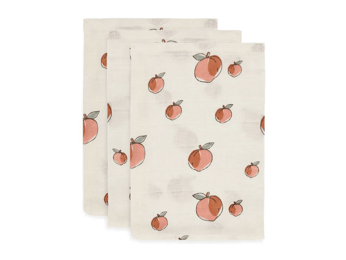 Jollein Комплект муселинови кърпи - спарчета за почистване 15 х 20 см. 3 бр. Peach