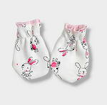 Rainy Бебешки ръкавички с ластик Розови Зайчета