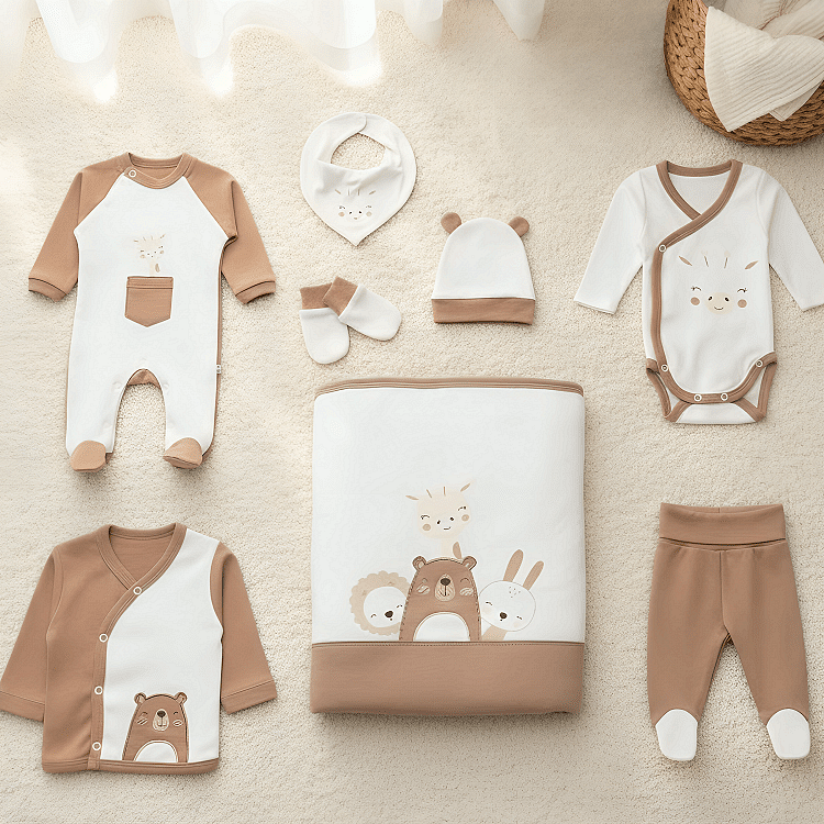 Rainy Бебешки комплект за изписване 8ч. Мечо и приятели Rainy Бебешки комплект за изписване 8ч. Мечо и приятели