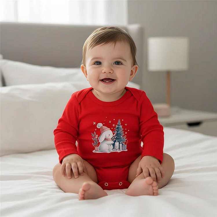 Rainy Бебешко боди Коледно зайче с дълъг ръкав 56-62 см. Rainy Бебешко боди Коледно зайче с дълъг ръкав 56-62 см.