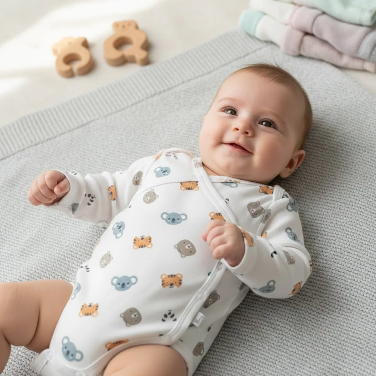 Rainy Бебешко боди със странично закопчаване 56 - 80см. Животинки Rainy Бебешко боди със странично закопчаване 56 - 80см. Животинки