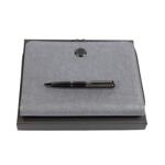 Hugo Boss Комплект химикалка и конферентна папка Gleam, A5, сиво-черни