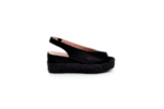 Ежедневни черни дамски сандали от естествена кожа на висок ток 02.1297