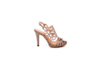 Елегантни розови дамски сандали от текстил на висок ток 47.20283