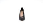 Елегантни черни дамски обувки от текстил на висок ток 47.21587