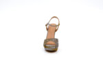 Елегантни златни дамски сандали от текстил на висок ток 47.21797