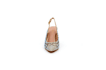 Елегантни златни дамски сандали от текстил на висок ток 47.21860