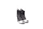 Елегантни сиви дамски сандали от естествена кожа на висок ток 01.2200