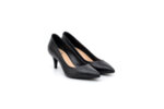Елегантни черни дамски обувки от естествена кожа на висок ток 01.3455