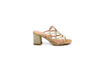 Дамски златни чехли от текстил на висок ток 47.20375