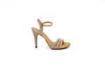 Елегантни златни дамски сандали от текстил на висок ток 47.20137