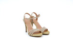 Елегантни златни дамски сандали от текстил на висок ток 47.20137
